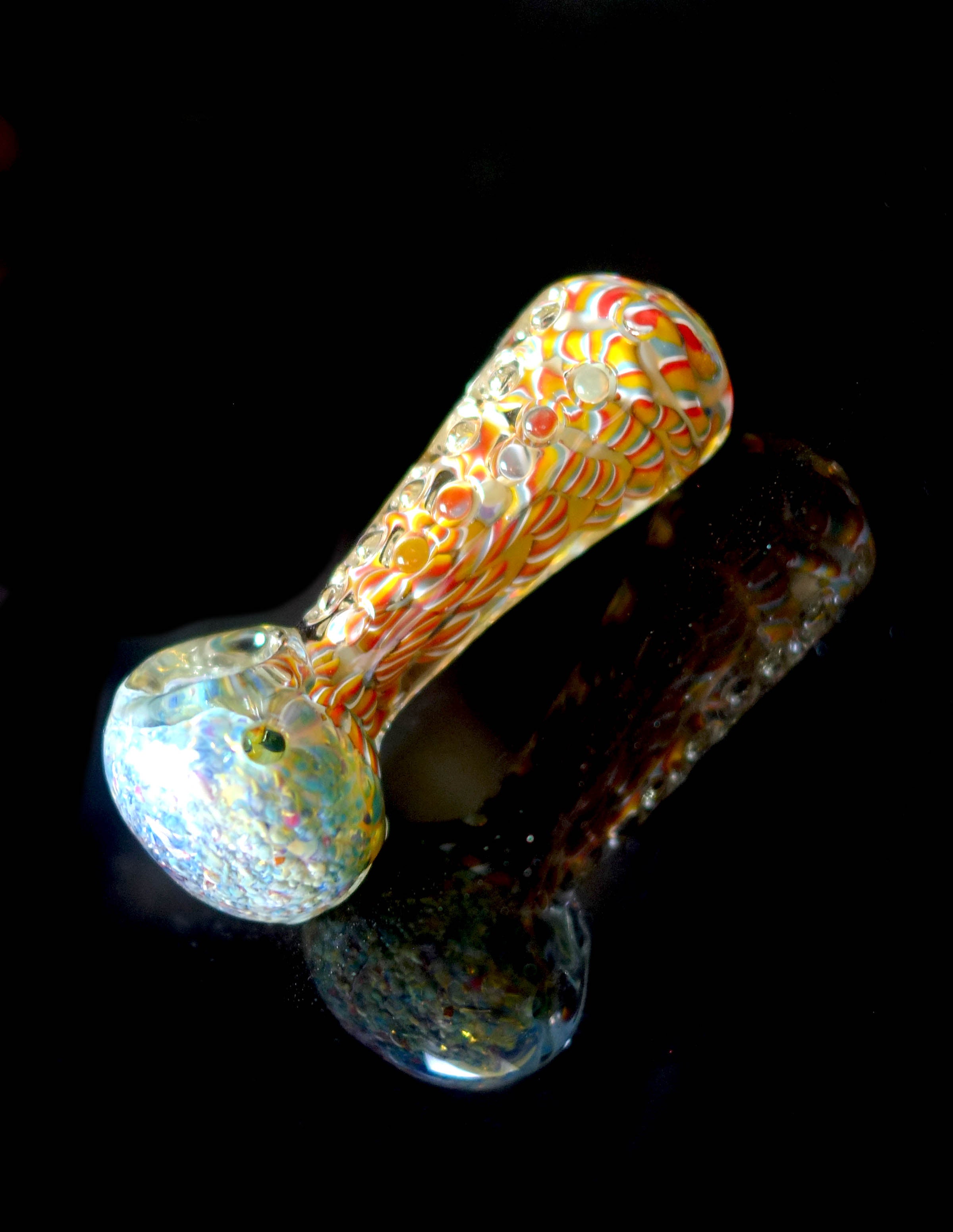 4.5" Unique Dot Glass Spoon Hand pipe