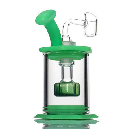 Take-apart silicone water pipe with glass components