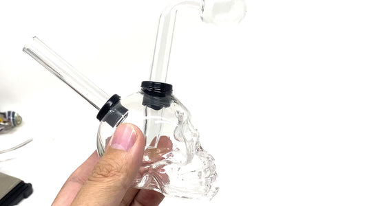 4" clear thick glass oil burner bubbler pipe