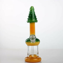 7" penis with Spike orange water pipe - Simple Glass Pipe