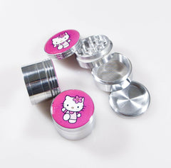 Hello Kitty 4 Piece Grinder Herb Spice Tobacco v2 - Simple Glass Pipe