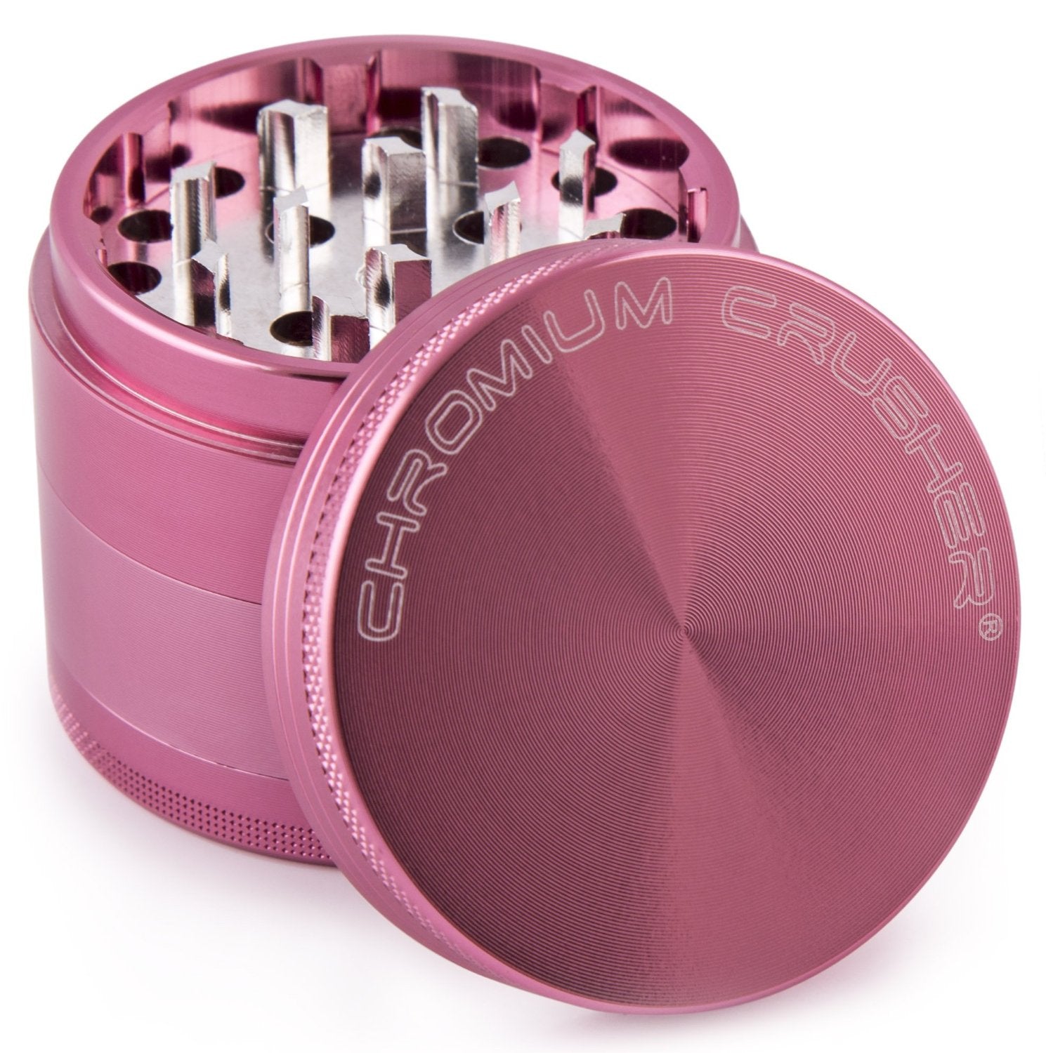 Chromium Crusher 1.6 Inch 4 Piece Tobacco Spice Herb Grinder pink colors