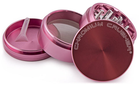 Chromium Crusher 1.6 Inch 4 Piece Tobacco Spice Herb Grinder pink colors