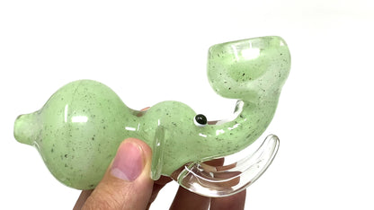 4–4.5" RaptorGlass Green Elephant Glass Hand Pipe