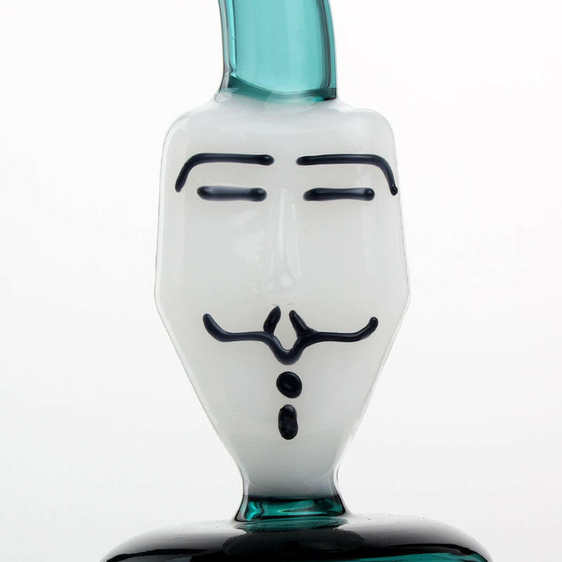 9" V for vendetta Glass Water Pipe - Simple Glass Pipe