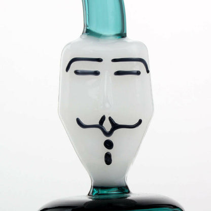 9" V for vendetta Glass Water Pipe - Simple Glass Pipe