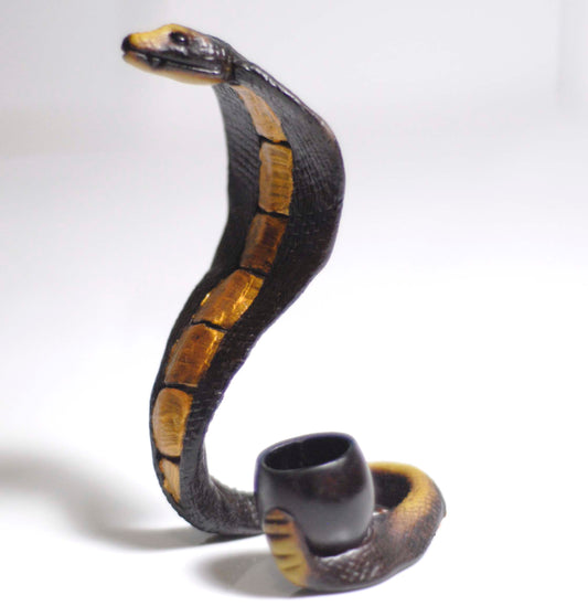 Standing Cobra  figured handmade ceramic tobacco pipe