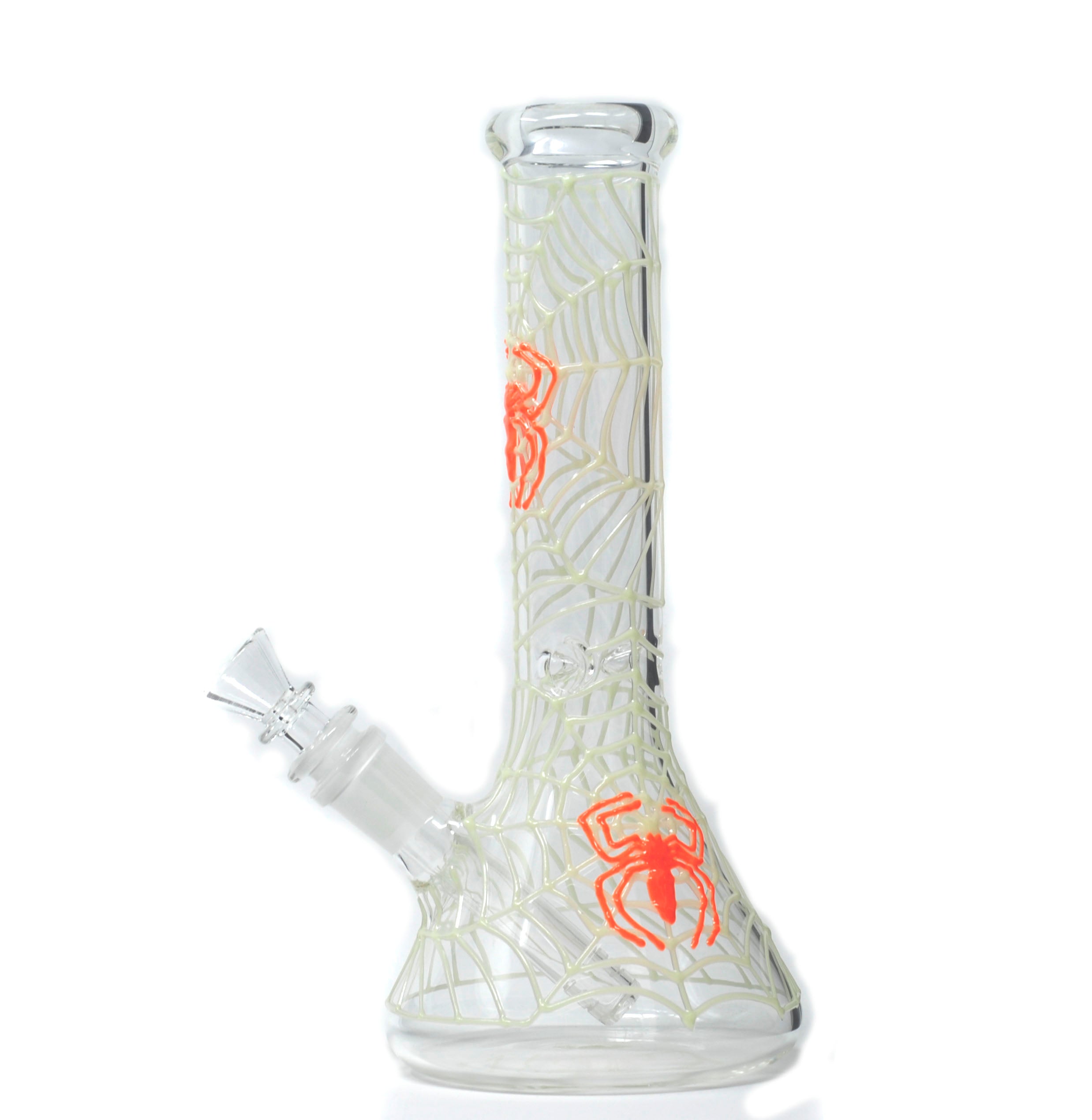10" Spider Glow In The Dark Glass Water Pipe Bong
