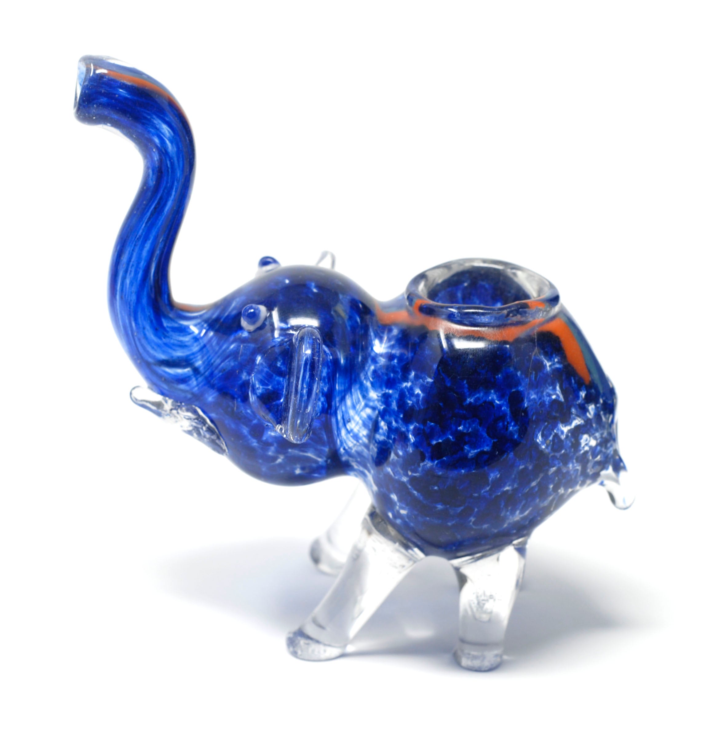 3.5" heavy frit elephant glass pipe assorted color.