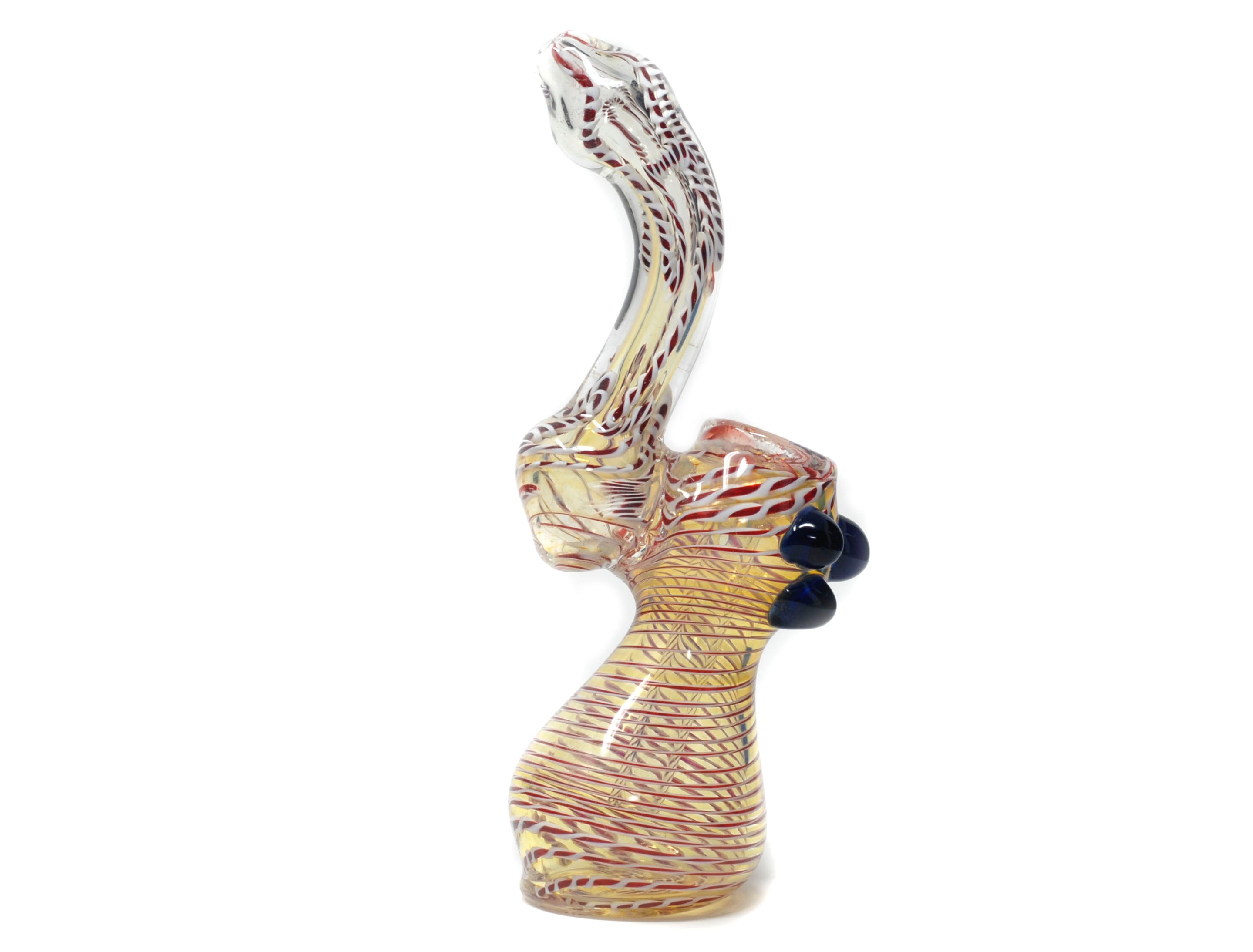 6" white and other arts medium glass bubbler pipe