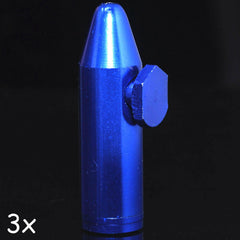 Snuff Bullet  Aluminum Snorter Rocket - Simple Glass Pipe