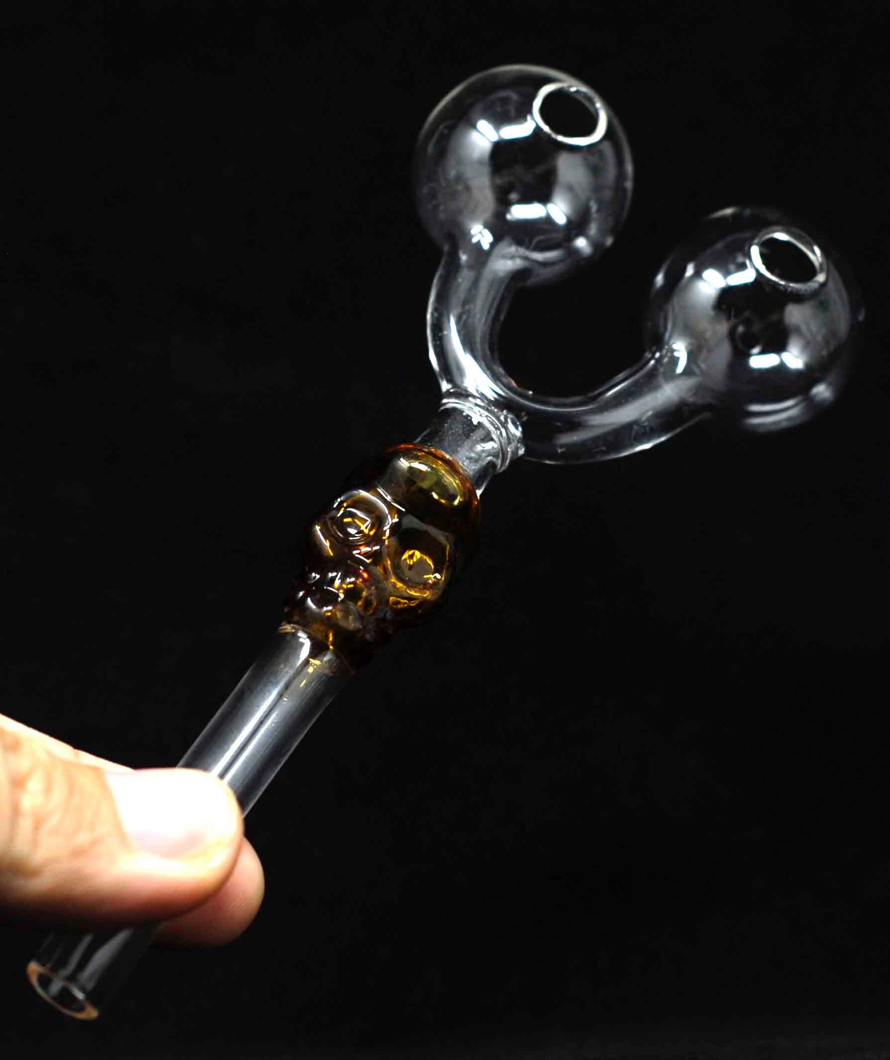 5" Glass Slingshot SKull Oil burner Pipe