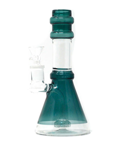 8" Glass Water Pipe Light Blue with Showerhead Perc Bong
