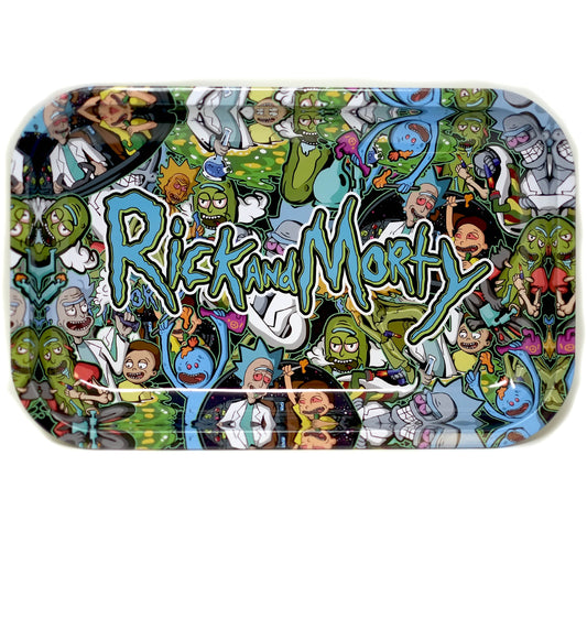 R M Cartoon Characters Metal tray for Dabbing or Joint Rolling.
