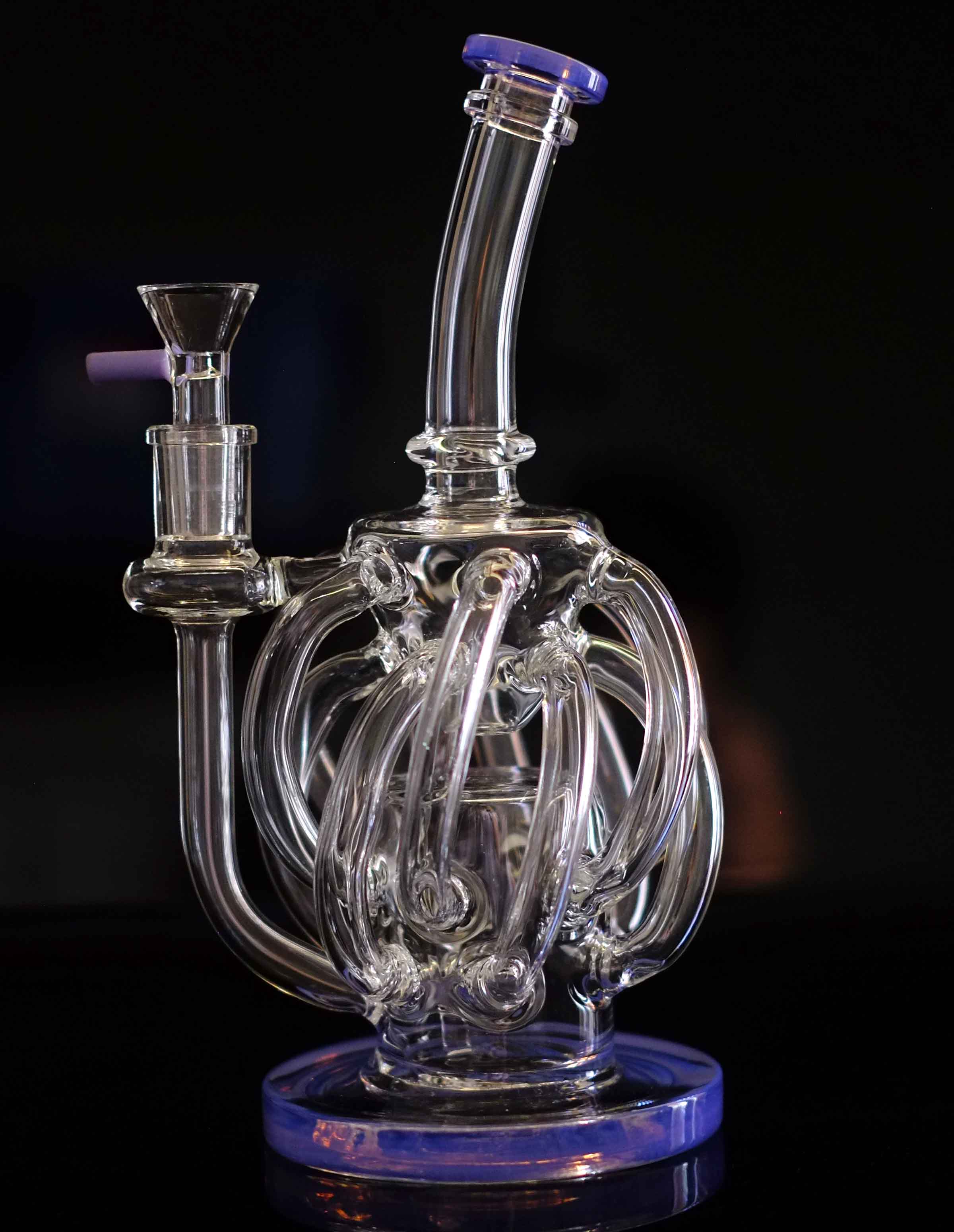 9" Super Vortex Glass Bong Recycler Water Pipe