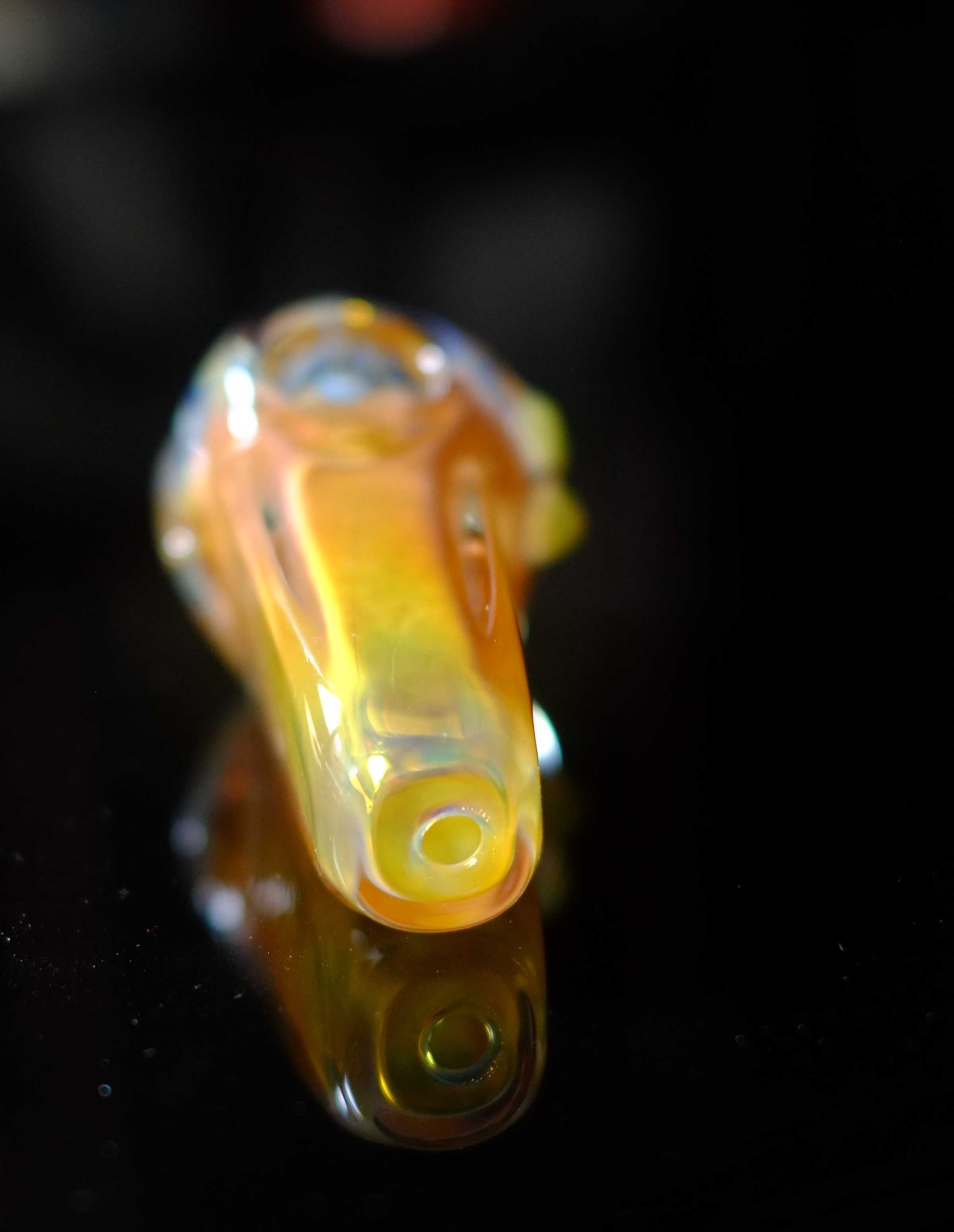 4" Glass Fancy Dots Square Spoon Pipe