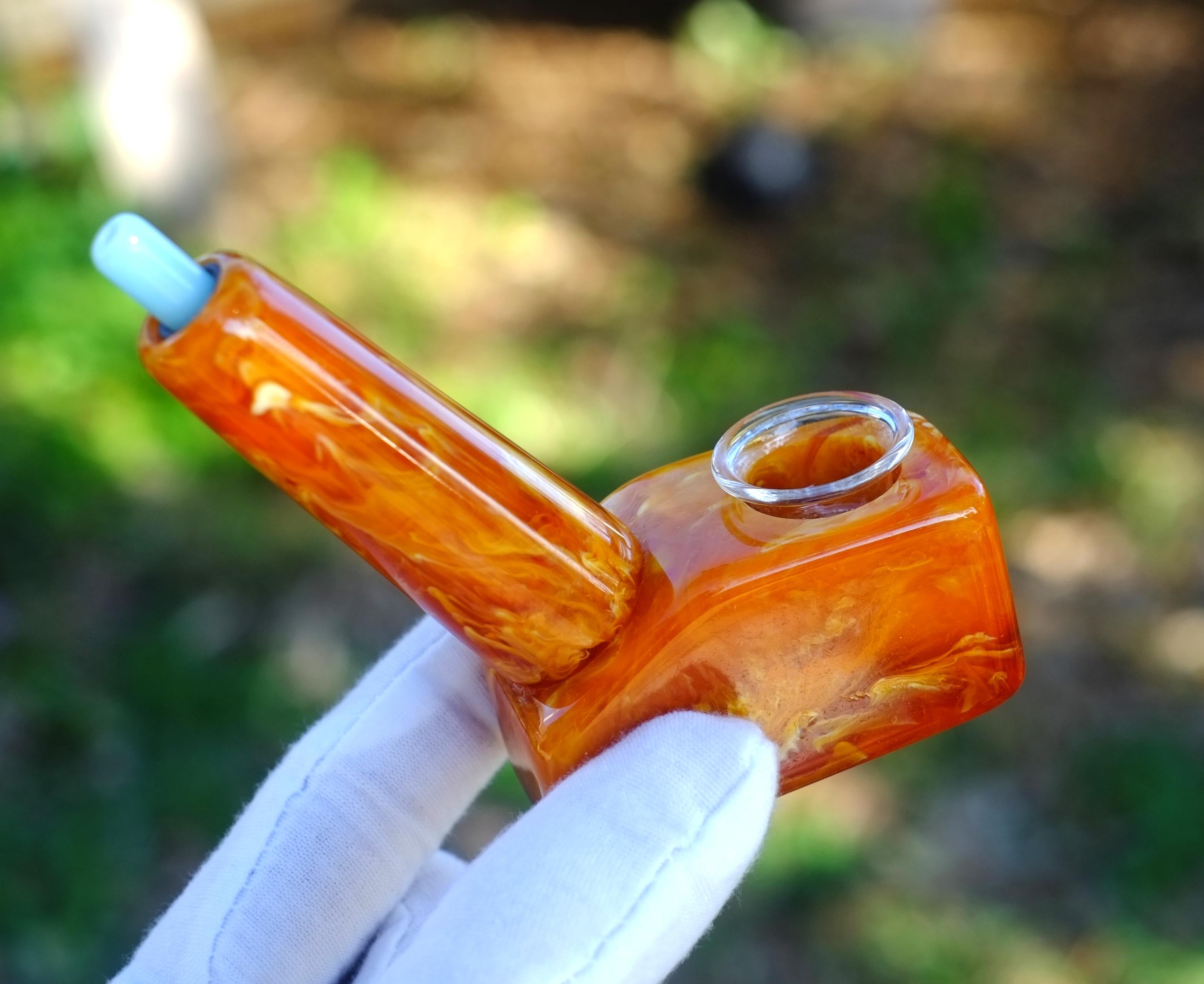 4"Tobacco Pipe Resin Smoking Pipe with Glass Bowl