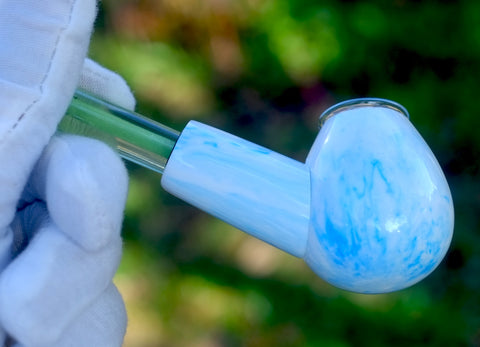 4.5 "Blue Tobacco Pipe Resin Smoking Pipe with Glass Bowl