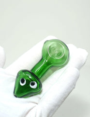 3.5" Green Mushroom Glass Spoon Pipe