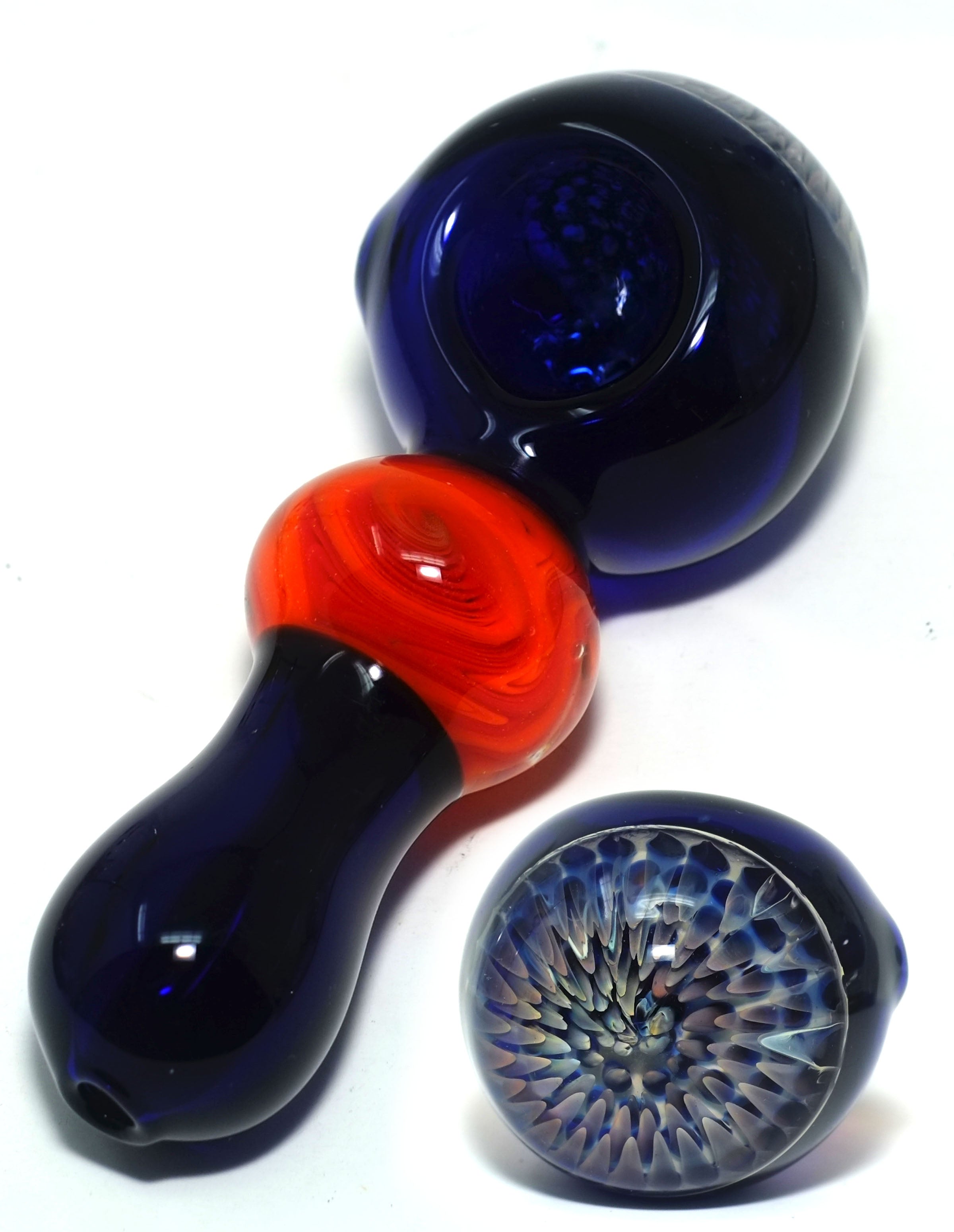 4" Blue Glass SPoon Hand Pipe