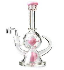 9" Pink Glass Water Pipe with SpaceBall Sipkes