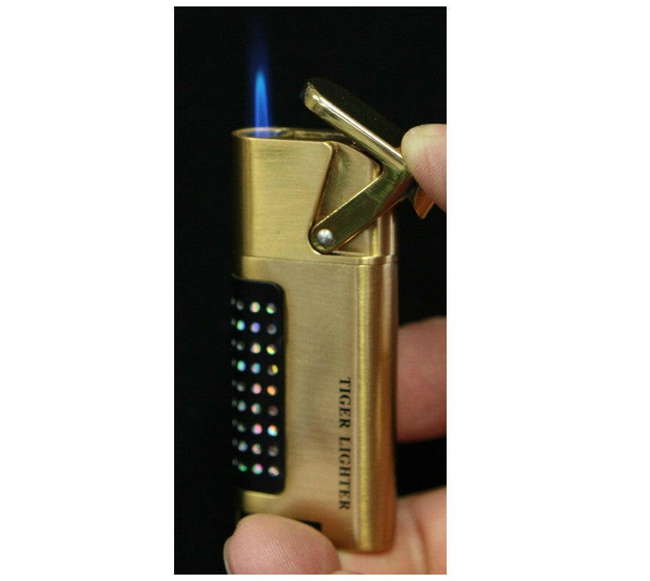 Tiger Compact Windproof Butane Cigarette Torch Lighter - Simple Glass Pipe