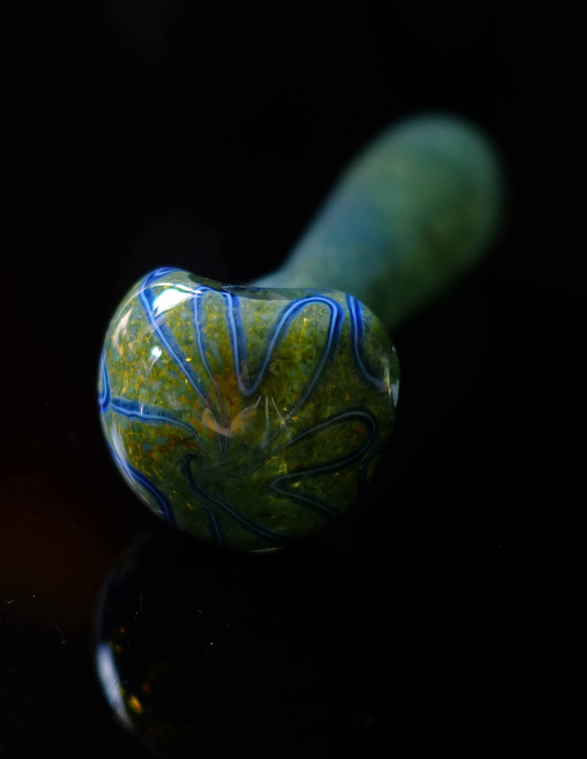 4.5" Blue Glass Spoon Pipe