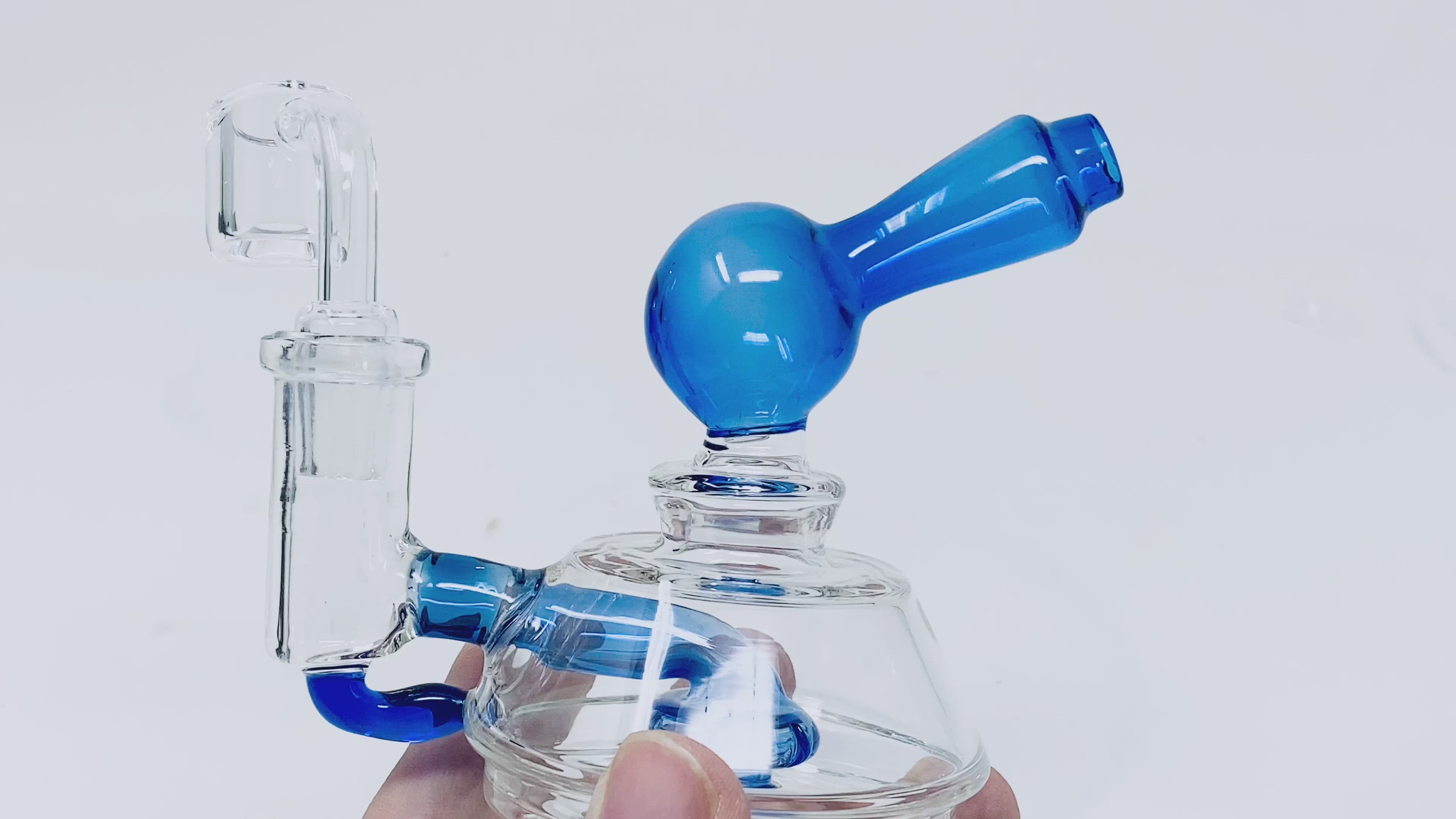 4" Mini Blue Color Glass Water Pipe