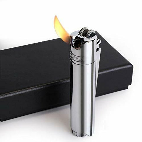 Clipper 45% Classic Cigarette & Cigar Metal Torch Jet Lighter w- Flint Gift Box