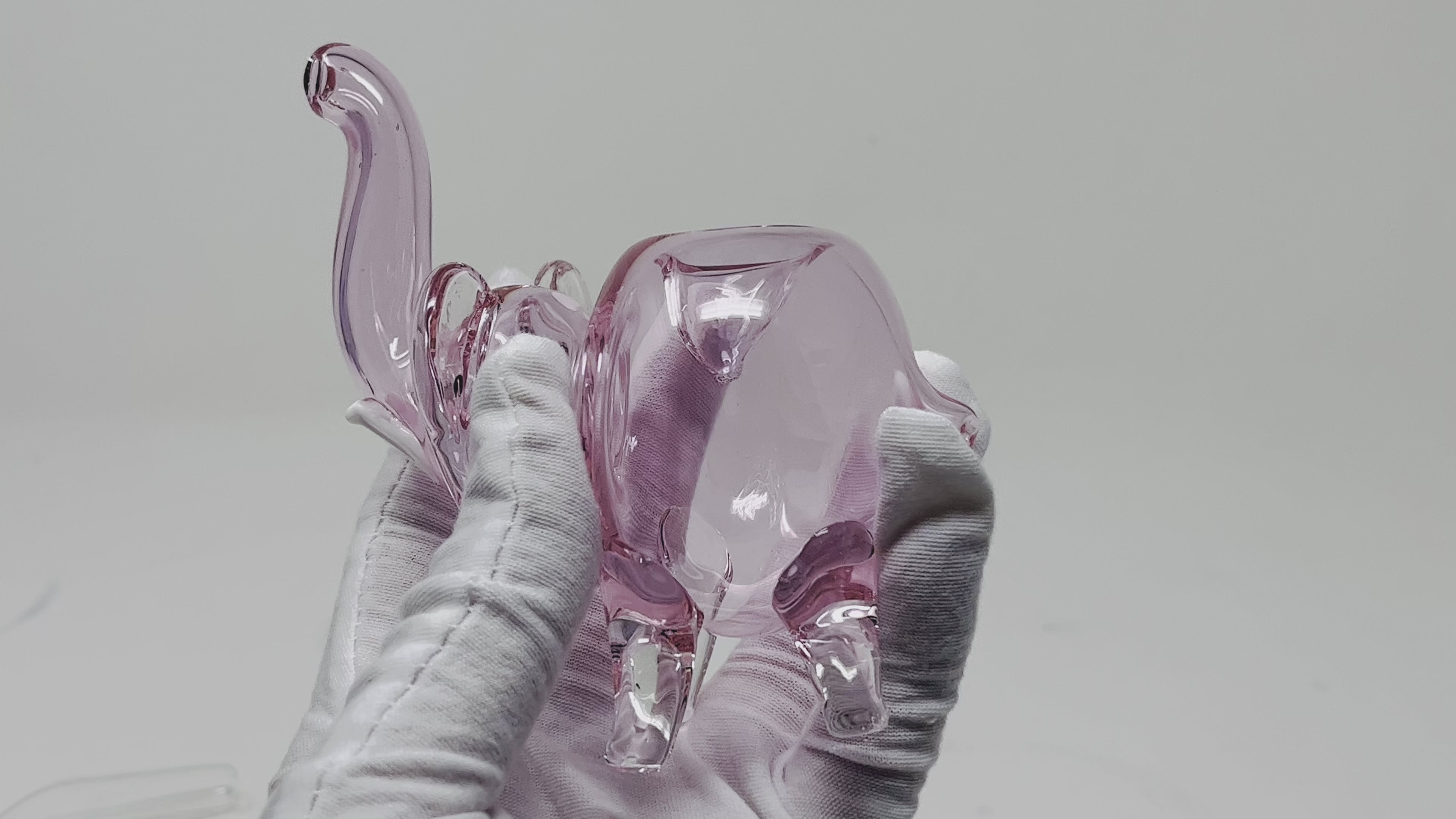 4.5" Pink mini elephant glass Animal spoon pipe