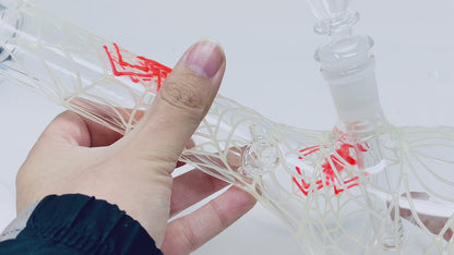 10" Glow-in-the-Dark Spider Beaker Bong – 18.8mm