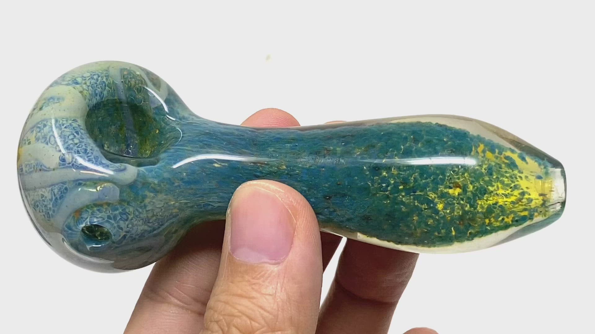 4.5" Blue Glass Spoon Pipe