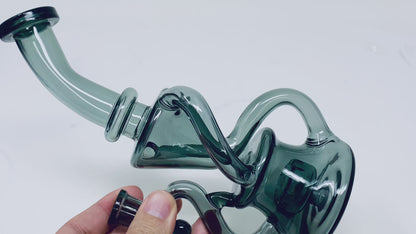 9" Dark Gray Recycler Dab Rig with Showerhead Perc – 14mm