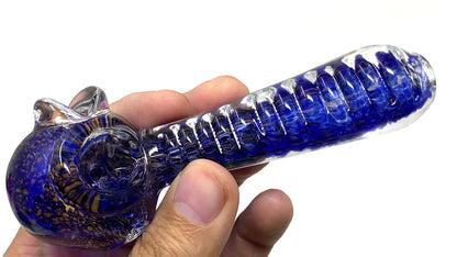4.5–5" Heavy Glass Hand Pipe – Blue or Gray, 130g