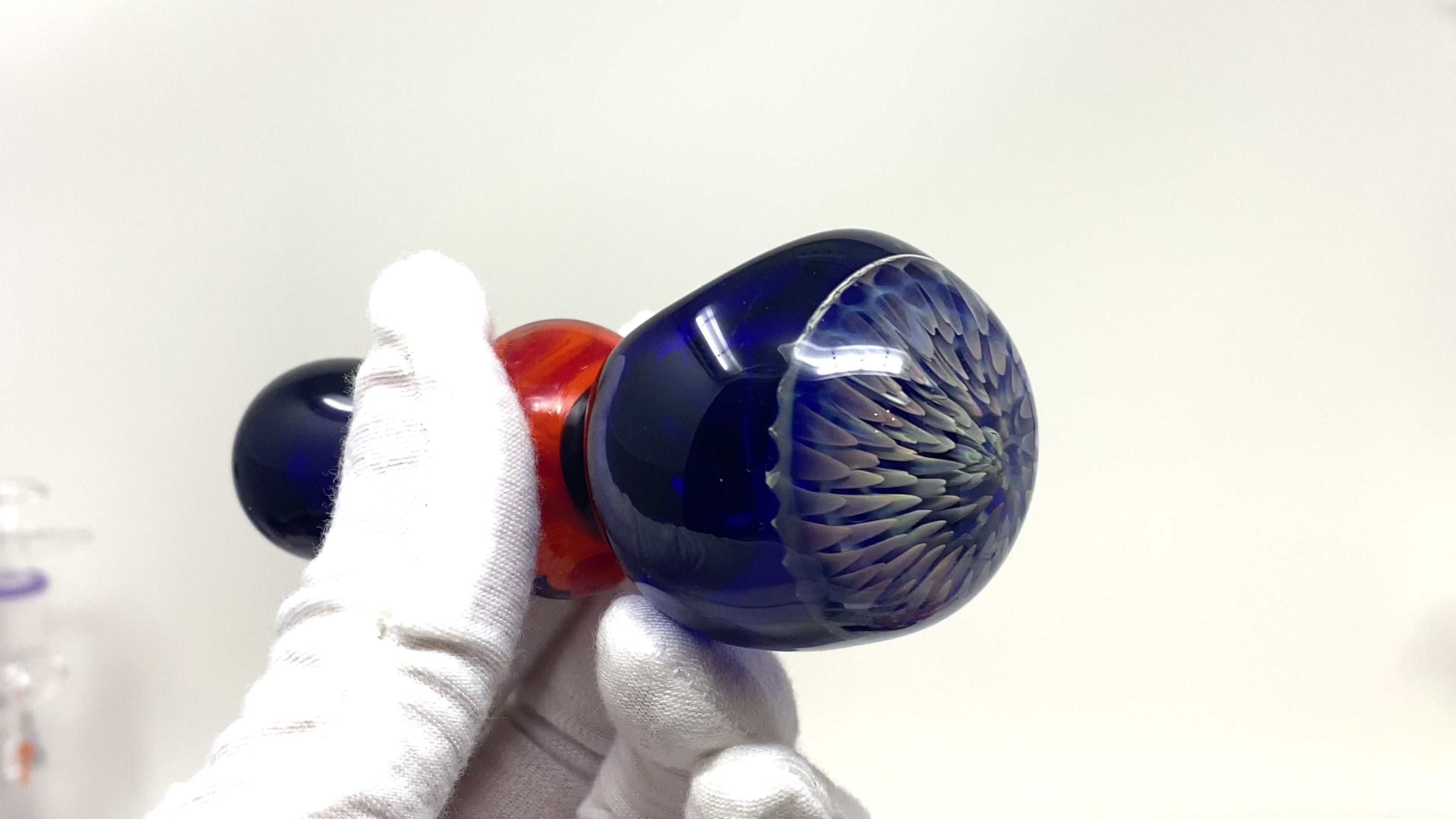 4" Blue Glass SPoon Hand Pipe