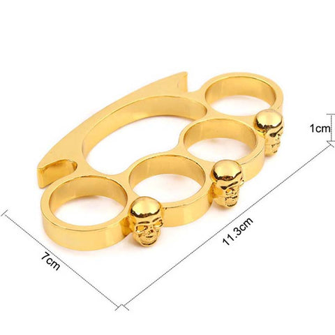 Skull Brass Knuckles Style Knuckle Duster Heavy Paperweight ( Screw out Pin)