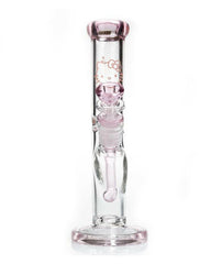 10" Pink Kitty Straight Neck Thick Glass Water Pipe - Simple Glass Pipe