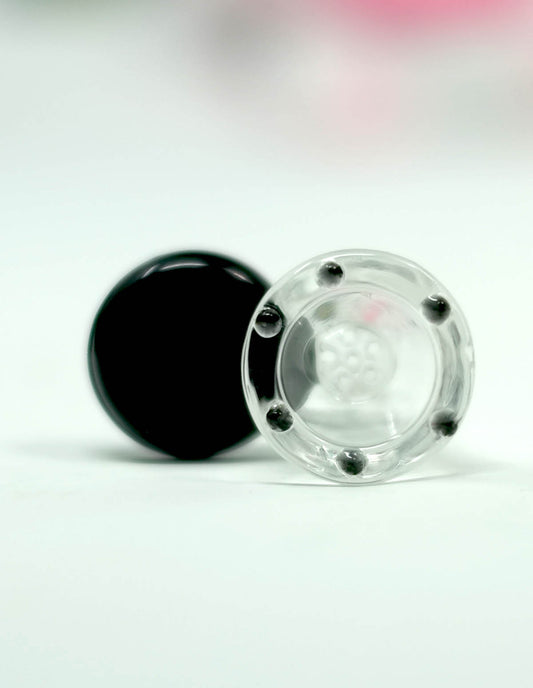 Black Dots Glass on Glass honeycomb Bowl