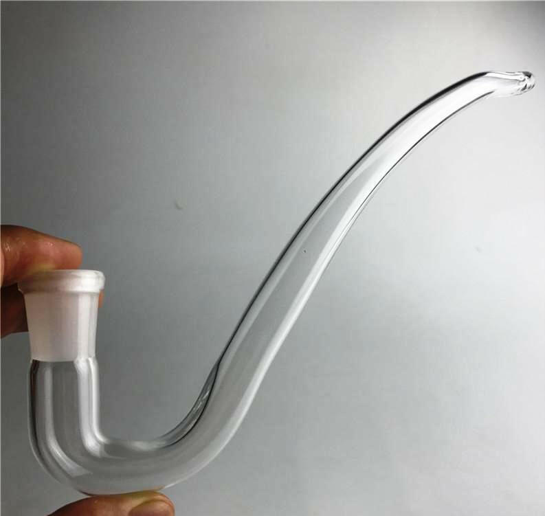 Curved glass J-hook mouthpiece for compatible male joints