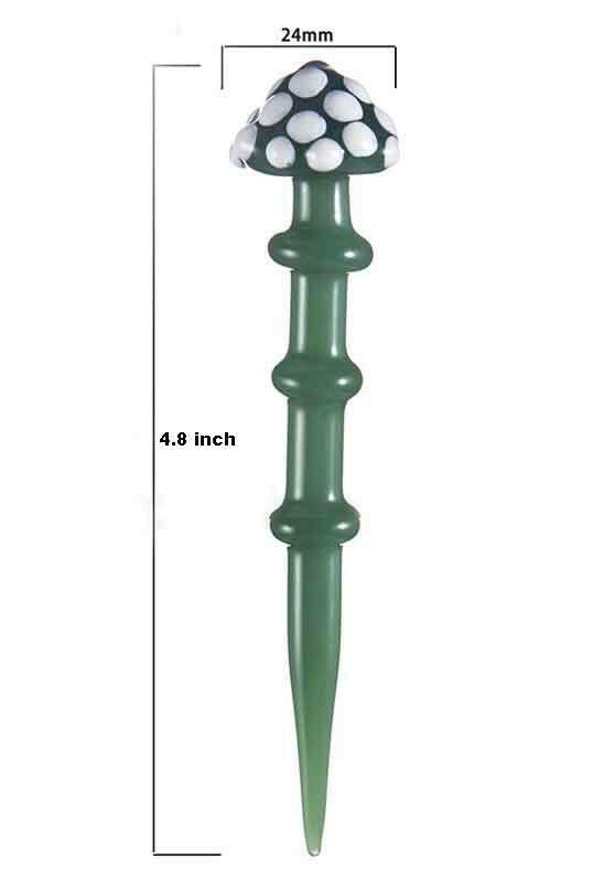 5-inch green mushroom glass dab tool