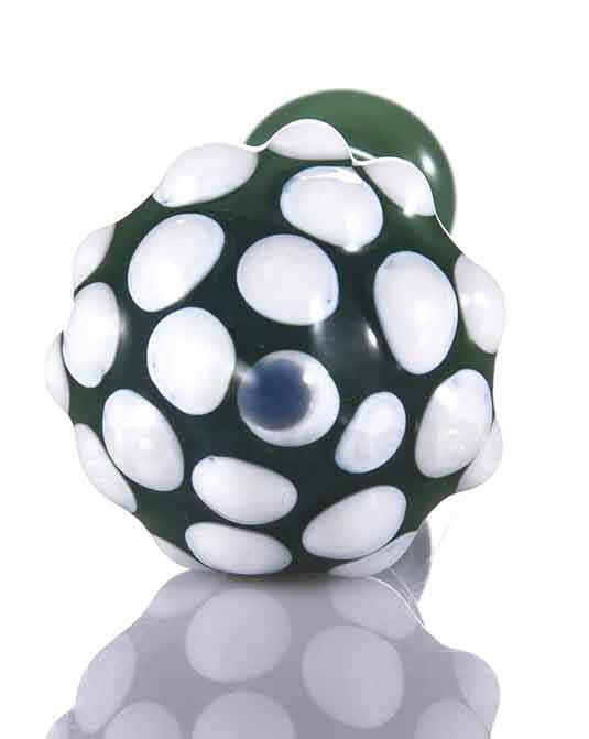 Green mushroom-head glass dab picker alternate view