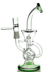 9" Inline Perc Recycler Oil glass water pipe - Simple Glass Pipe