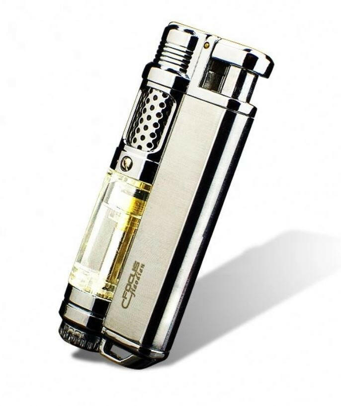 Focus 72mm single-jet butane torch lighter with clear tank