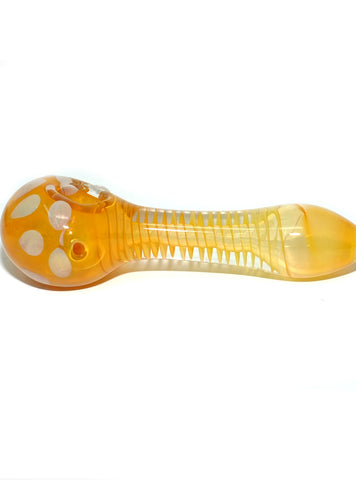 5" Golden Mushroom Glass SPoon Hand Pipe