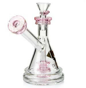 6" Pink Glass Water Pipe - Simple Glass Pipe