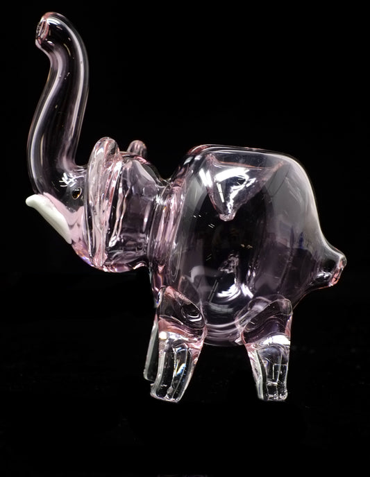 4.5" Pink mini elephant glass Animal spoon pipe