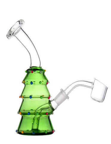 6" Christmas Tree Theme Glass Pipe