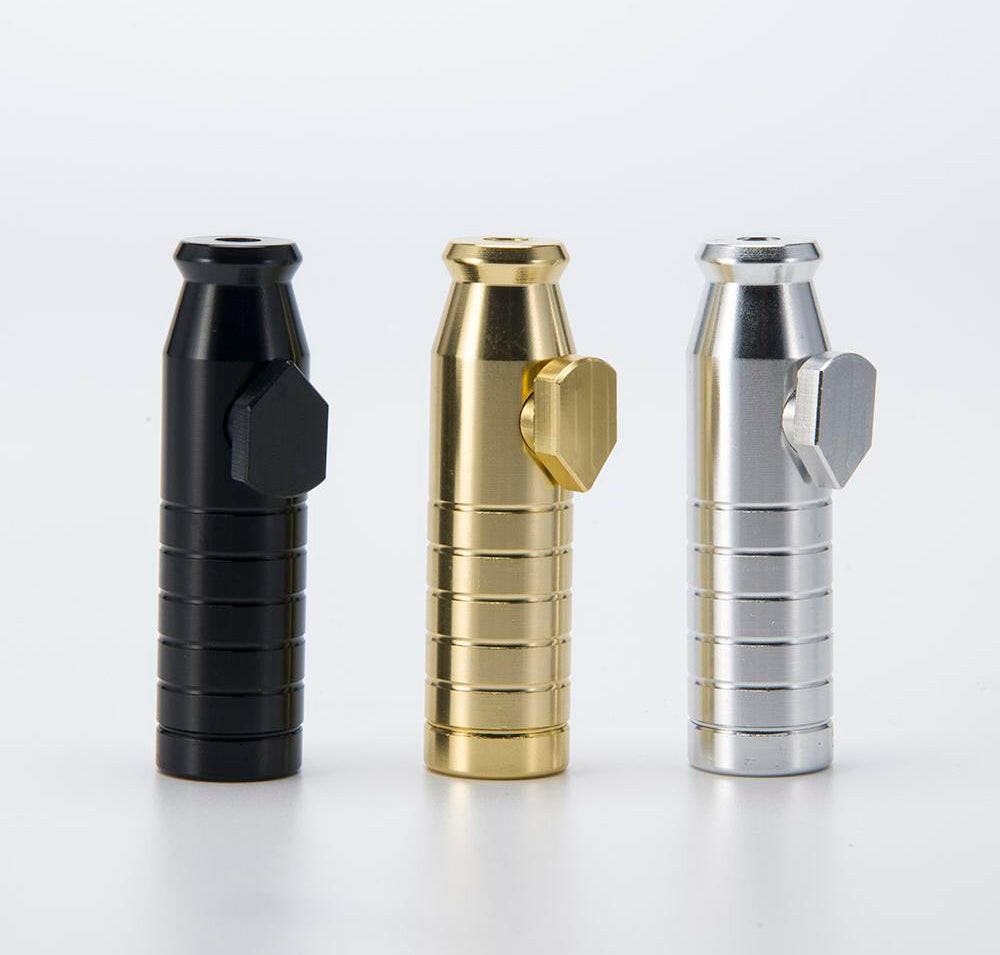 aluminum snuff bullet set with twist-valve closure