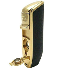 Jobon Cigar Cigarette Butane Lighter with Cigar Punch In Triple Torch - Simple Glass Pipe