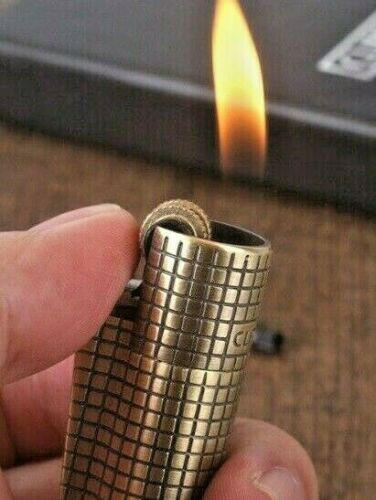 Clipper Metal Cigarette Lighter Soft Flame Refillable Butane Gas In Copper Bronze - Simple Glass Pipe